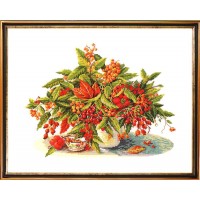 Набор для вышивания Рябиновый букет (Golden berries) на канве /94-261