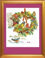 Набор для вышивания Рождественский венок и птицы (Wreath and birds)