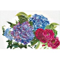 Набор для вышивания Гортензия и розы (лен)