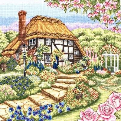 Набор для вышивания Домик с розами (Rose Cottage)
