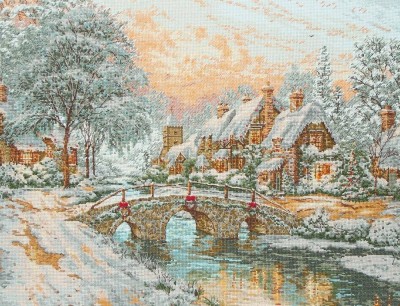 Набор для вышивания Каменный мостик на Рождество (Cobblestone Christmas)