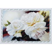 Набор для создания алмазной мозаики Белые розы /HCM135