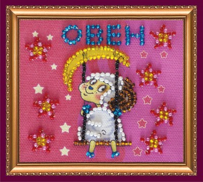 Набор для вышивки бисером магнита Знак Зодиака Овен