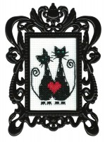 Набор для вышивания с декоративной рамкой Влюбленные коты