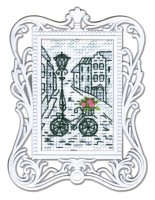 Набор для вышивания с декоративной рамкой Велосипед с розами /FA012