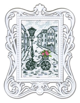 Набор для вышивания с декоративной рамкой Велосипед с розами