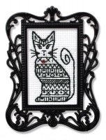 Набор для вышивания с декоративной рамкой Графический кот