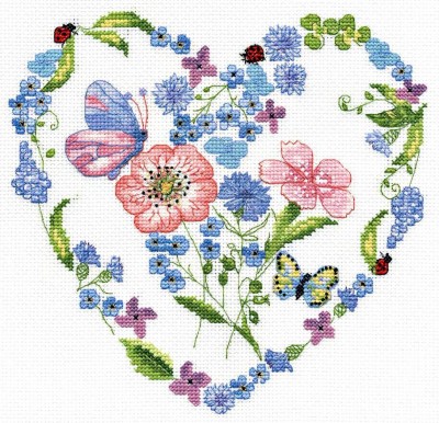 Набор для вышивания Цветочное сердце (Floral Heart)