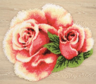 Набор для вышивания  Коврик Розовая роза с бутоном