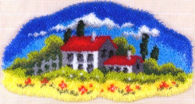 Набор для вышивания в ковровой технике Сельский пейзаж