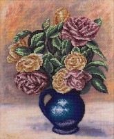 Набор для вышивания Розы в синей вазе /Ц-1686