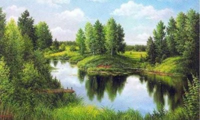 Набор для изготовления картины (алмазная мозаика-вышивка) Тихая река