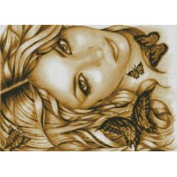 Набор для изготовления картины стразами (алмазная мозаика-вышивка)  Девушка с бабочками