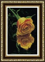 Набор для изготовления картины в алмазной технике (алмазная мозаика) Желтая роза на воде