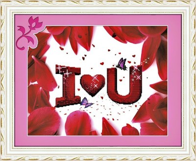 Набор для изготовления картины в алмазной технике (алмазная мозаика) I Love U