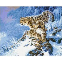 Набор для изготовления картины в алмазной технике (алмазная мозаика) Снежные леопарды