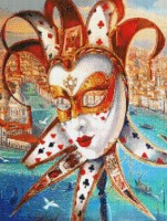 Набор для изготовления картины в алмазной технике (алмазная мозаика) Венецианская маска