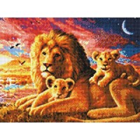 Набор для изготовления картины в алмазной технике (алмазная мозаика) Семейство львов