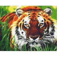 Набор для изготовления картины в алмазной технике (алмазная мозаика) Тигр