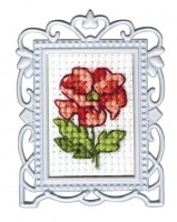 Набор для вышивания с декоративной рамкой Алый цветок /FA028