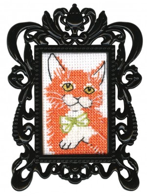 Набор для вышивания с декоративной рамкой Рыжий кот