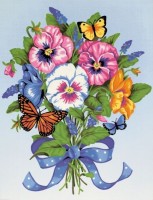 Раскраска (рисование по номерам) Букет с бабочками /91394