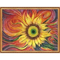 Набор для вышивки бисером на натуральном художественном холсте Солнцебиение /AB-363