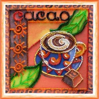 Набор для вышивки бисером на натуральном художественном холсте Какао