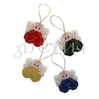 Набор для вышивания 3D-СТИЧ на пластиковой канве Елочные украшения Ангелочки /НГ014