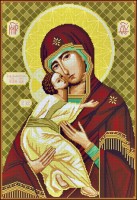 Схема для вышивания крестом Икона Владимирская Богородица /ДМС-040