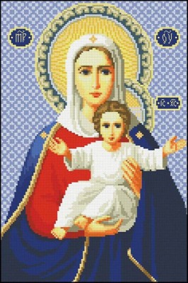 Схема для вышивания крестом Икона Богородица Леушинская