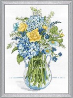 Набор для вышивания Желто-голубой букет (Blue & Yellow Floral)