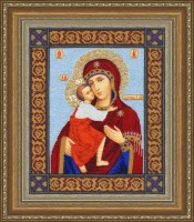 Набор для вышивания бисером Икона Божией Матери Феодоровская + хрустальные пайетки
