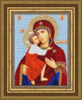 Набор для вышивания бисером Икона Образ Божией Матери Феодоровская + пайетки