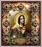 Набор для вышивания хрустальными бусинами и настоящими камнями икона  Святая Мария Магдалина /77-и-09