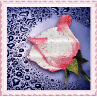 Набор для создания мозаичной картины алмазная вышивка Белая роза /80214