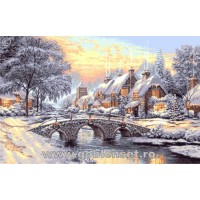 Набор для вышивания гобелена гобелена Зимний закат (Winter sunset) гобелен /G993