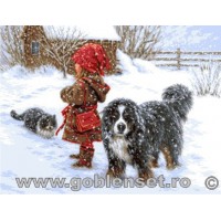 Набор для вышивания гобелена гобелена Зимние радости (The joy of winter) гобелен /G994