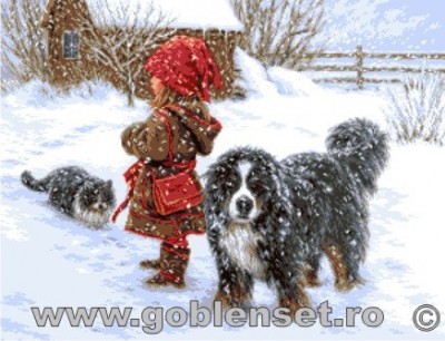 Набор для вышивания гобелена гобелена Зимние радости (The joy of winter) гобелен