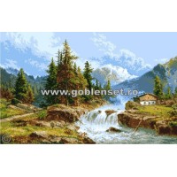 Набор для вышивания Водопад в Альпах  (Waterfall in the Alps) гобелен /G995