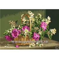 Набор для вышивания гобелена гобелена Корзина с розами и жасмином (A jasmine and roses baschet) гобелен