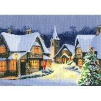 Набор для вышивания Рождественская деревня (Christmas Village) на ткани