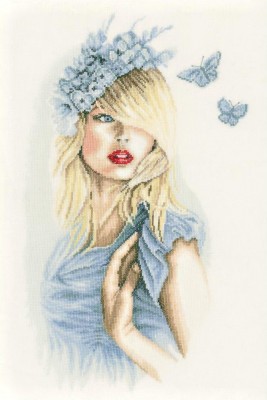Набор для вышивания Синие бабочки (Blue Butterflies) на ткани