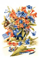 Набор для вышивания Цветочная ваза (Flower Vase) на ткани