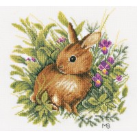 Набор для вышивания Заяц в цветочном поле (Hare in Flower Field) на ткани