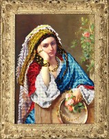 Набор для вышивания ювелирным бисером Девушка в платке (A girl in a headscarf) /40415