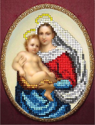 Набор для вышивания ювелирным бисером Икона Сикстинская Мадонна 1 (Sistine Madonna 1)