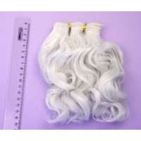 Треcсы искусственные волнистые Белые (волосы для куклы)