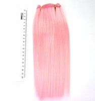 Треcсы искусственные прямые Розовые (волосы для куклы)