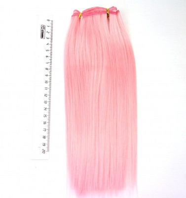 Треcсы искусственные прямые Розовые (волосы для куклы)